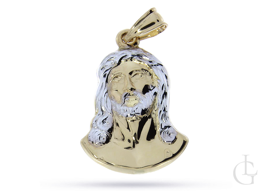 Złoty medalik pr.0,585 wizerunek Pana Jezusa klasyczne i białe złoto
