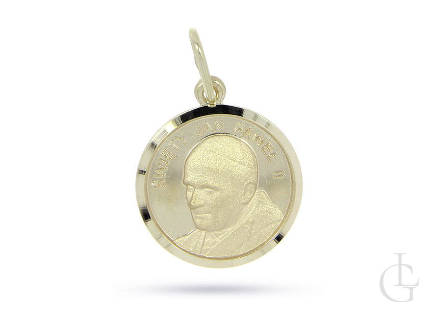 Medalik ze złota pr.0,925 z wizerunkiem papieża Jana Pawła II