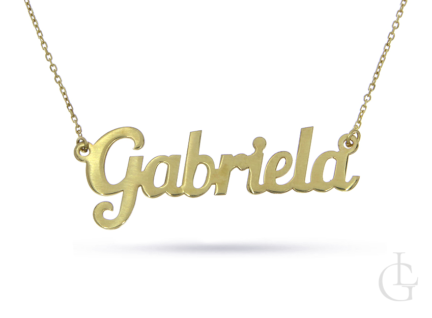 Gabriela naszyjnik z imieniem ze srebra pozłacanego pr.0,925