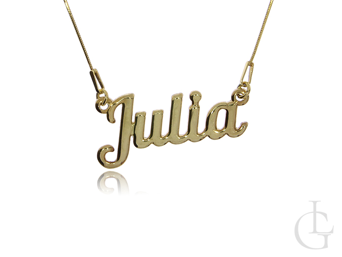 Naszyjnik celebrytka srebro pozłacane pr.0,925 z imieniem Julia
