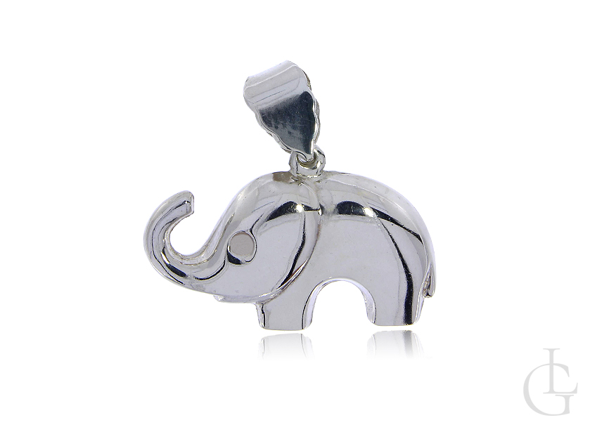 Słoń słonik z podniesioną trąbą na szczęście srebro pr.0,925 prezent