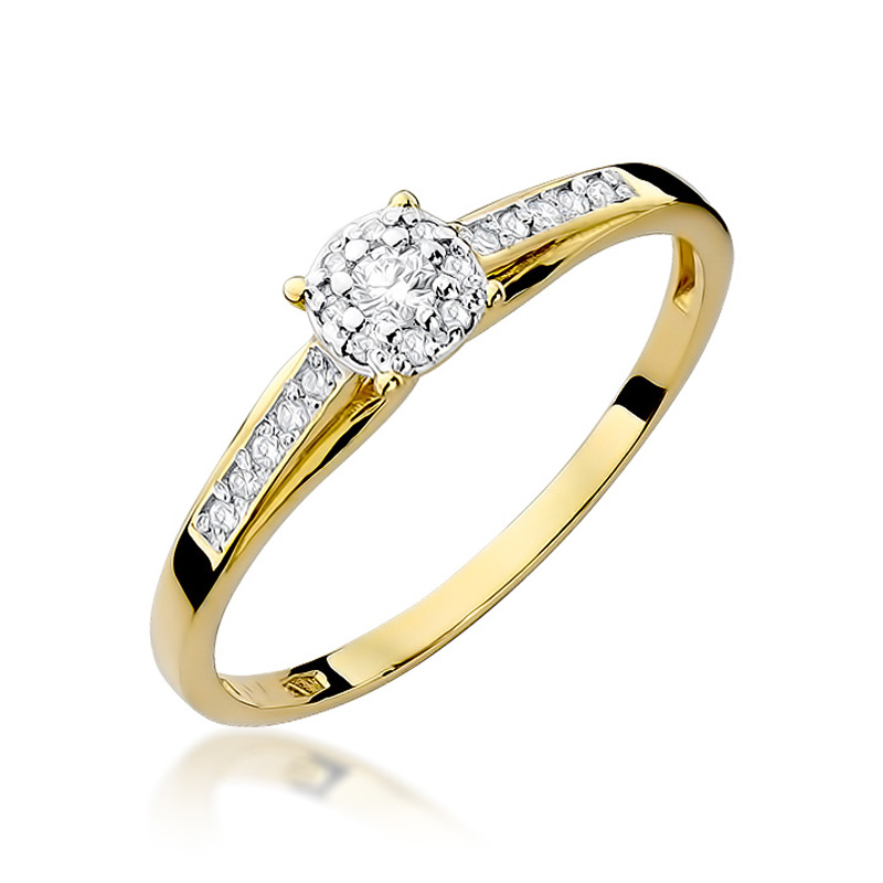Przepiękny pierścionek na zaręczyny z 14 k złota z brylantami