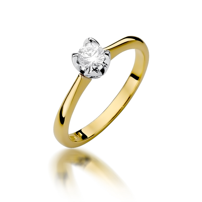 Złoty pierścionek na zaręczyny pr.0,585 z diamentem