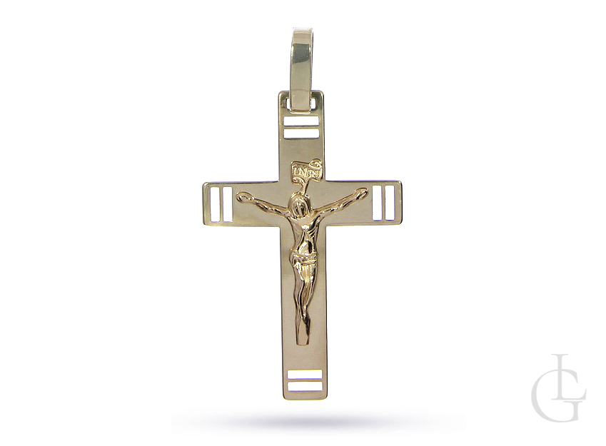 Złoty krzyżyk pr.0,585 z wizerunkiem Pana Jezusa na prezent