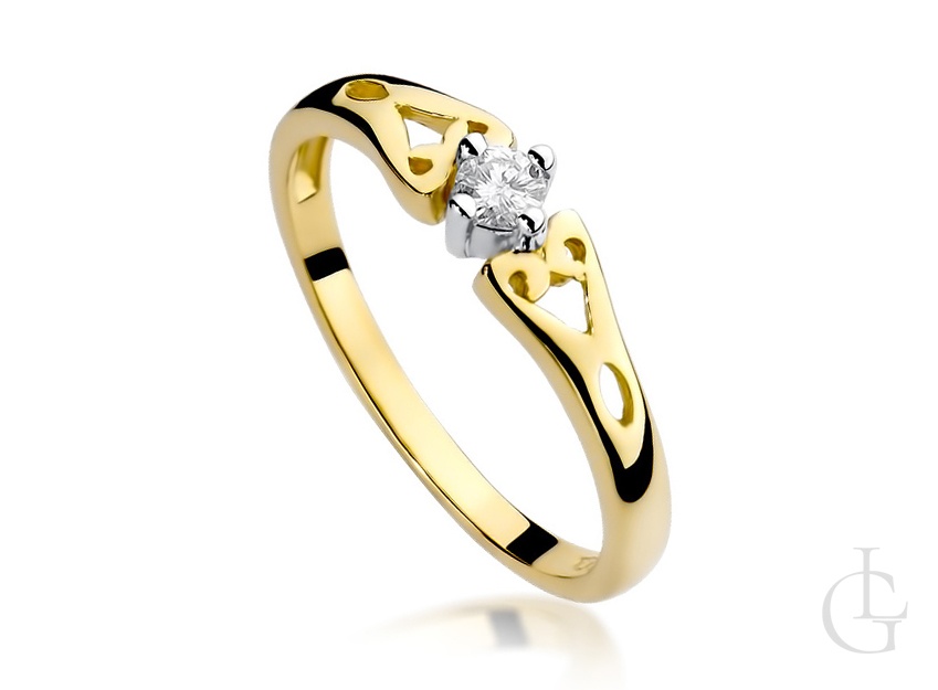 Klasyczny pierścionek zaręczynowy z brylantem