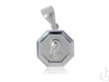 Srebrny medalik pr.0,925 z wizerunkiem Matki Bożej