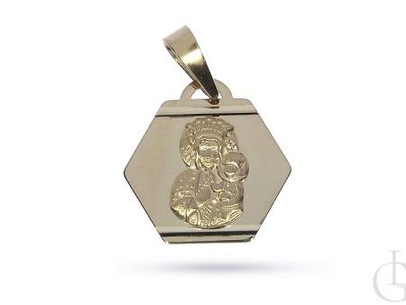 Medalik złoty pr.0,585 z matką boską Częstochowską na prezent