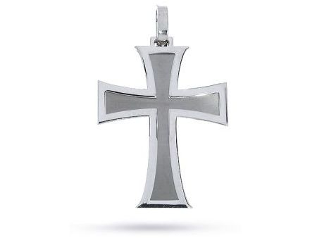 Krzyżyk ze srebra rodowanego pr.0,925 z satynowym wykończeniem