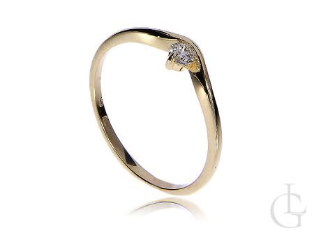 Złoty pierścionek zaręczynowy z diamentem złoto 14K 0.585