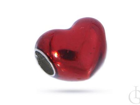 Charms do bransoletki modułowej ze srebra pr.0,925 czerwone serduszko
