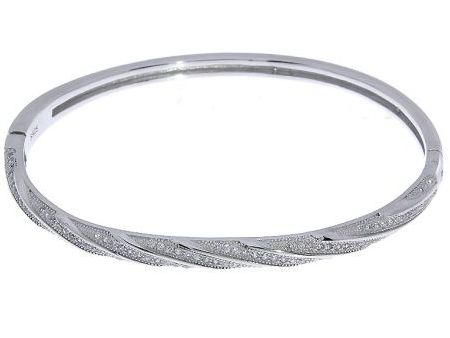 Bransoleta sztywna ze srebra rodowanego pr.0,925 z cyrkoniami