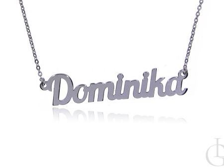 Dominika elegancki naszyjnik srebrny z imieniem