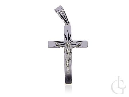 Krzyżyk ze srebra pr.0,925 z wizerunkiem Jezusa na krzyżu