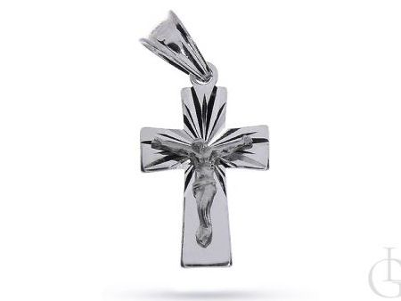 Mały krzyżyk z Panem Jezusem ze srebra rodowanego pr.0,925