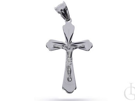 Krzyżyk z wizerunkiem Pana Jezusa ukrzyżowanego na prezent srebro rodowane pr.0,925