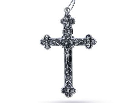 Krzyż ze srebra pr.0,925 z wizerunkiem ukrzyżowanego Jezusa Trójca święta na prezent