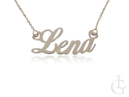 Lena złoty łańcuszek pr.0,585 z imieniem celebrytka naszyjnik z napisem prezent