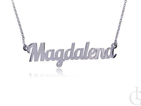 Magdalena łańcuszek celebrytka naszyjnik z imieniem srebro rodowane pr.0,925