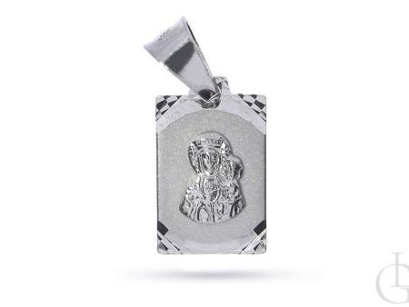 Medalik ze srebra rodowanego pr.0,925 z Matką Boską Częstochowską