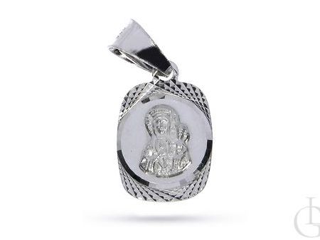 Medalik ze srebra rodowanego pr.0,925 z wizerunkiem Matki Boskiej Częstochowskiej