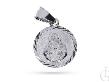 Dwustronny medalik ze srebra rodowanego pr.0,925 szkaplerz