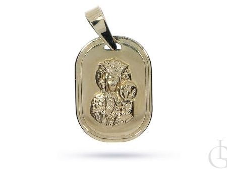 Złoty medalik z pr.0,585 z Matką Boską Częstochowską na prezent