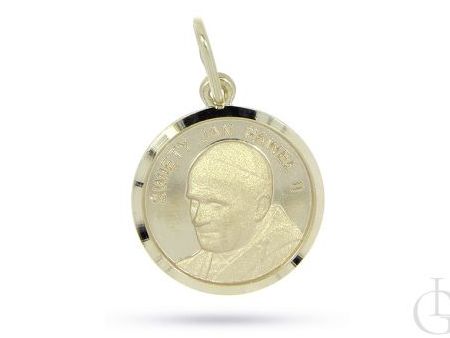Medalik ze złota pr.0,925 z wizerunkiem papieża Jana Pawła II