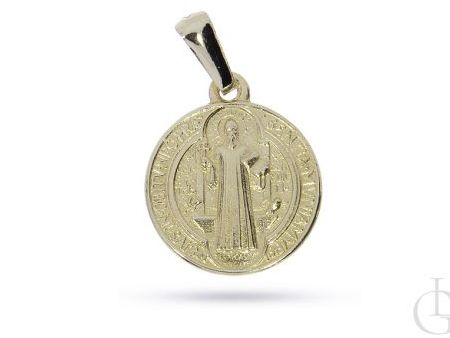 Medalik ze złota pr.0,585 z wizerunkiem św. Benedykta