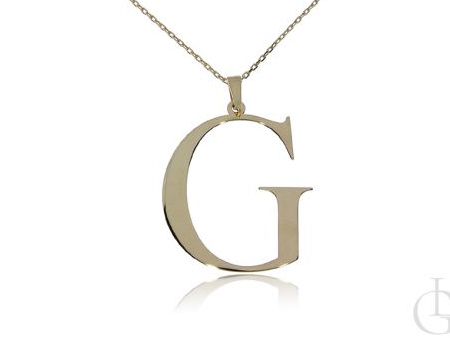 G jak Gosia, Gabrysia, Greta łańcuszek celebrytka naszyjnik z literą srebro pozłacane pr.0,925