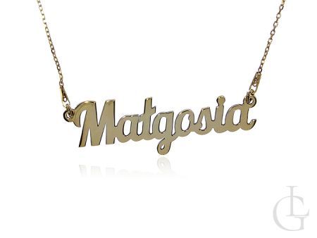 Naszyjnik ze srebra pozłacanego pr.0,925 celebrytka imię Małgosia