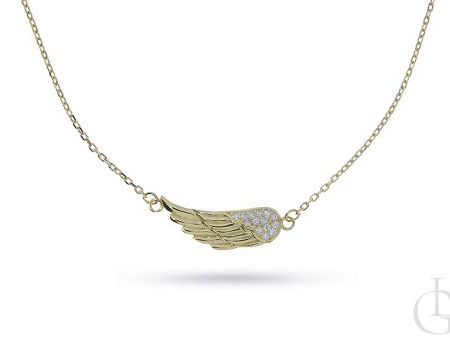 Naszyjnik łańcuszkowy celebrytka ze srebra pozłacanego pr.0,925 ze skrzydłem