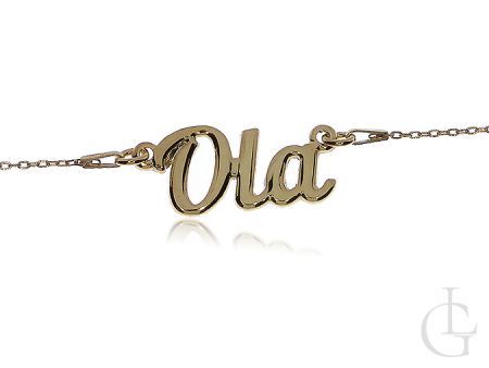 Naszyjnik srebrny pozłacany z imieniem Ola