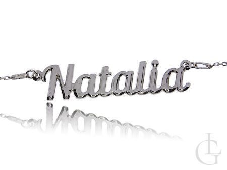 Natalia naszyjnik łańcuszkowy celebrytka ze srebra rodowanego pr.0,925 z imieniem