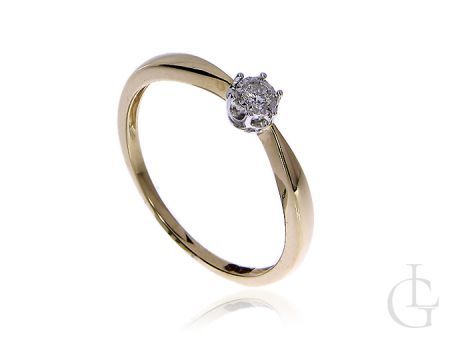 Złoty pierścionek zaręczynowy pr.0,585 na zaręczyny z brylantem