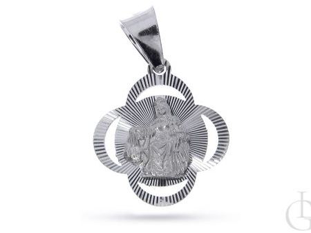 Medalik Szkaplerz ze srebra rodowanego pr.0,925 z diamentowanym wykończeniem