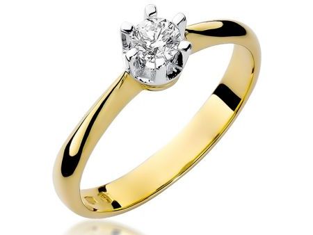 Złoty pierścionek pr.0,585 na zaręczyny z brylantem