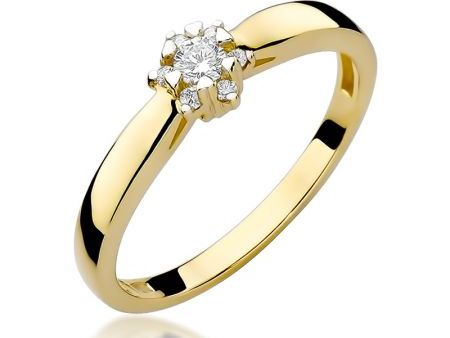 Delikatny pierścionek zaręczynowy ze złota pr.0,585 z diamentem