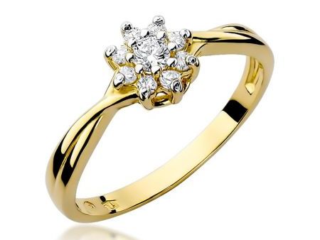 Złoty pierścionek na zaręczyny markiza z diamentami