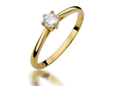 Klasyczny pierścionek ze złota pr.0,585 z diamentem zaręczyny