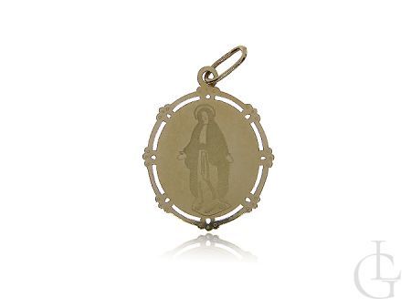 Medalik z Matką Bożą Niepokalaną złoto pr.0,585 I Komunia Święta, Chrzciny