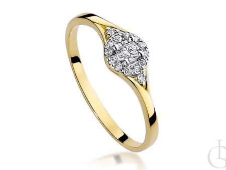 Złoty pierścionek zaręczynowy z żółtego złota pr.0,585 z brylantami